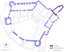 Leiben. Vereinfachter Bauphasenplan (2006) - © Grundlage: Schlossarchiv; Baualter: Gerhard Reichhalter; Digitalisierung: Patrick Schicht