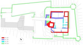 Mollenburg. Bauphasenplan (2006) - © Grundlage und Baualter: Gerhard Reichhalter; Digitalisierung: Patrick Schicht