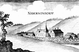 Niedernondorf. Stich von G. M. Vischer (1672) - © Digitalisierung: Thomas Kühtreiber