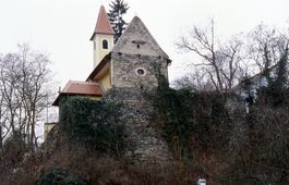 Oberplank. Talseitige Ansicht der Burgstelle (1999) - © Thomas Zoder