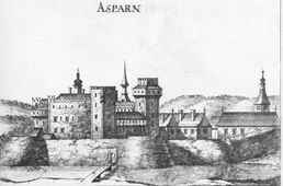 Asparn II. Vischer-Stich des „Asparner Stättls“ mit Wassergraben und Erdbastionen (1672) - © Georg Matthäus Vischer