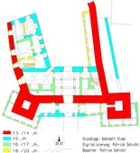 Asparn II. Bauphasenplan (2007) - © Plangrundlage: Adalbert Klaar. Baualter und Digitalisierung: Patrick Schicht