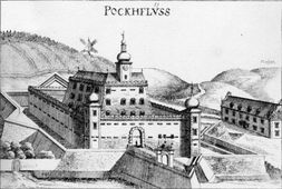 Bockfließ II. Das „Feste Schloss“ mit sternförmiger Bastionärbefestigung  (1672) - © Georg Matthäus Vischer