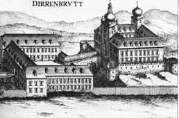 Dürnkrut. Stark übersteigerte Ansicht des Schlosses von Vischer  (1672) - © Georg Matthäus Vischer