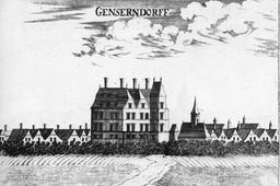 Gänserndorf II. Ansicht des Nachfolgebaues der mittelalterlichen Burg von Vischer 1672. - © Georg Matthäus Vischer