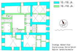 Göllersdorf. Bauphasenplan (2007) - © Plangrundlage: Adalbert Klaar (1966). Baualter: Gerhard Reichhalter. Digitalisierung: Patrick Schicht