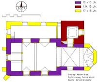 Hof. Bauphasenplan (2007) - © Plangrundlage: Adalbert Klaar (1956). Baualter: Gerhard Reichhalter. Digitalisierung: Patrick Schicht