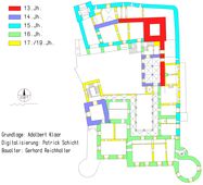 Maissau. Bauphasenplan (2007) - © Plangrundlage: Adalbert Klaar (1959). Baualter: Gerhard Reichhalter. Digitalisierung: Patrick Schicht