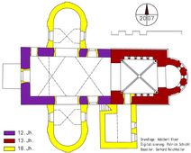 Michelstetten I. Bauphasenplan (2007) - © Plangrundlage: Adalbert Klaar (1956). Baualter: Gerhard Reichhalter. Digitalisierung: Patrick Schicht