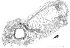 Praunsberg. Planaufnahme der Hausberganlage - © nach R. Graf, R. Zickbauer, aus: Lauermann: Hallstattkultur, 117