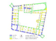 Sierndorf. Bauphasenplan (2007) - © Plangrundlage: Adalbert Klaar (1965). Baualter: Gerhard Reichhalter. Digitalisierung: Patrick Schicht