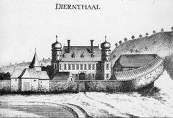 Thürnthal. Darstellung des Schlosses vor der großen Barockbauphase  (1672) - © Georg Matthäus Vischer