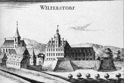 Wilfersdorf II. Vischer-Stich der Anlage von 1672. - © Georg Matthäus Vischer