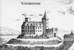 Winklberg. Ansicht der Anlage von Vischer  (1672) mit den ehem. Erdsubstruktionen. - © Georg Matthäus Vischer