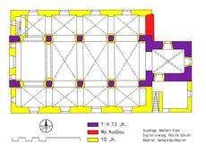 Zwerndorf. Bauphasenplan (2007) - © Plangrundlage: Adalbert Klaar (1944). Baualter: Gerhard Reichhalter. Digitalisierung: Patrick Schicht